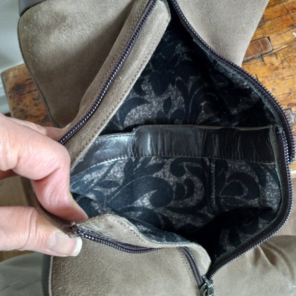 Aquatalia Brown Taupe Suede Wedge Boots Made in ITALY - Picture 14 of 14